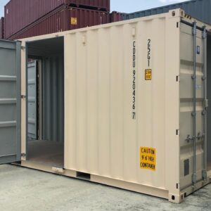 Double door 20’ high cube, with a custom side door added.